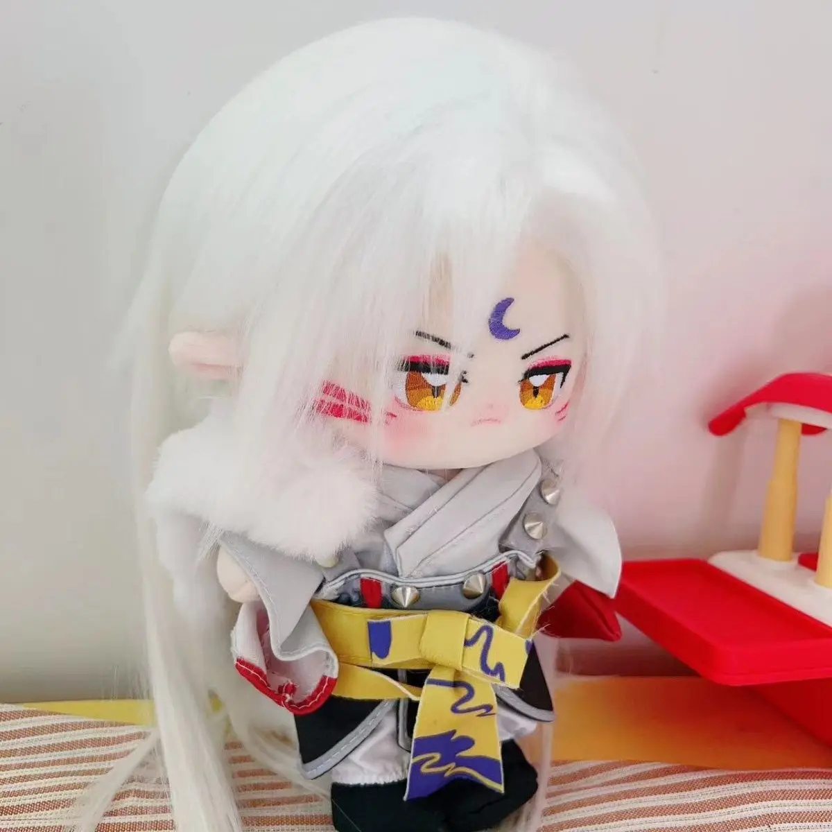 Anime Inuyasha 20cm Sesshoumaru Pluszowa Lalka Śliczna Kreskówka Cosplay Przebranie Bawełniana Lalka Wymiana Ciała Wypchana Zabawka Prezent Urodzinowy