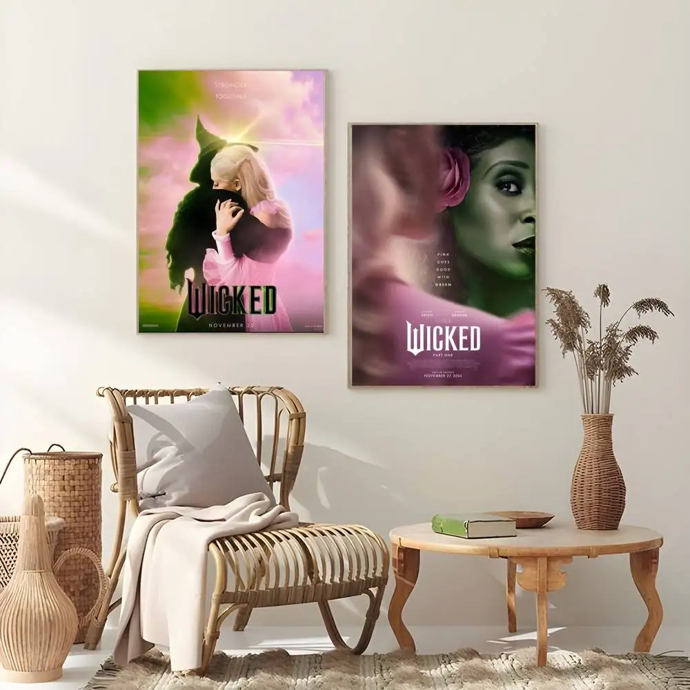 W-WickedS Part One Movie Poster Home Living Bed Room Bar Hallway Sticky Wall Art Printing Waterproof Aesthetic Decor