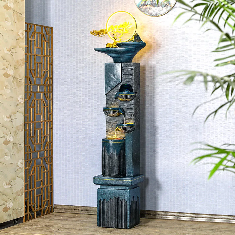 Flowing water wealth ornaments, fountains, indoor flooring, light luxury circulating water, modern and simple rockery, humidifie