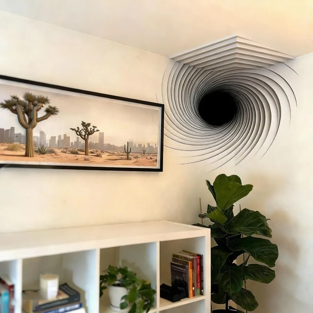 Creative 3D Walls Decal Irregular Abstract Wall Art Sticker Removable Art Illusion Wall Decal Home Decoration
