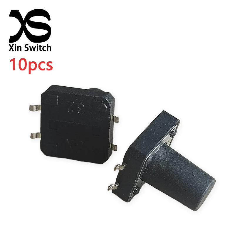 10PCS 12x12 SMD Tact Switch 12*12 Handle Height 12.0mm 50mA DC12V Mini Micro Electronic Patch Type Push Button Switch 4Pin