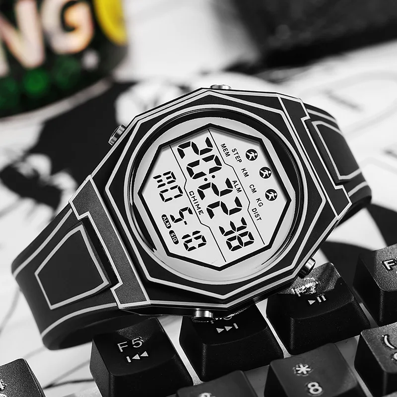 Fashion Anime Line Men's and Women's Electronic Watches Personality · Simple cartoon Style Sports Lovers' Watches