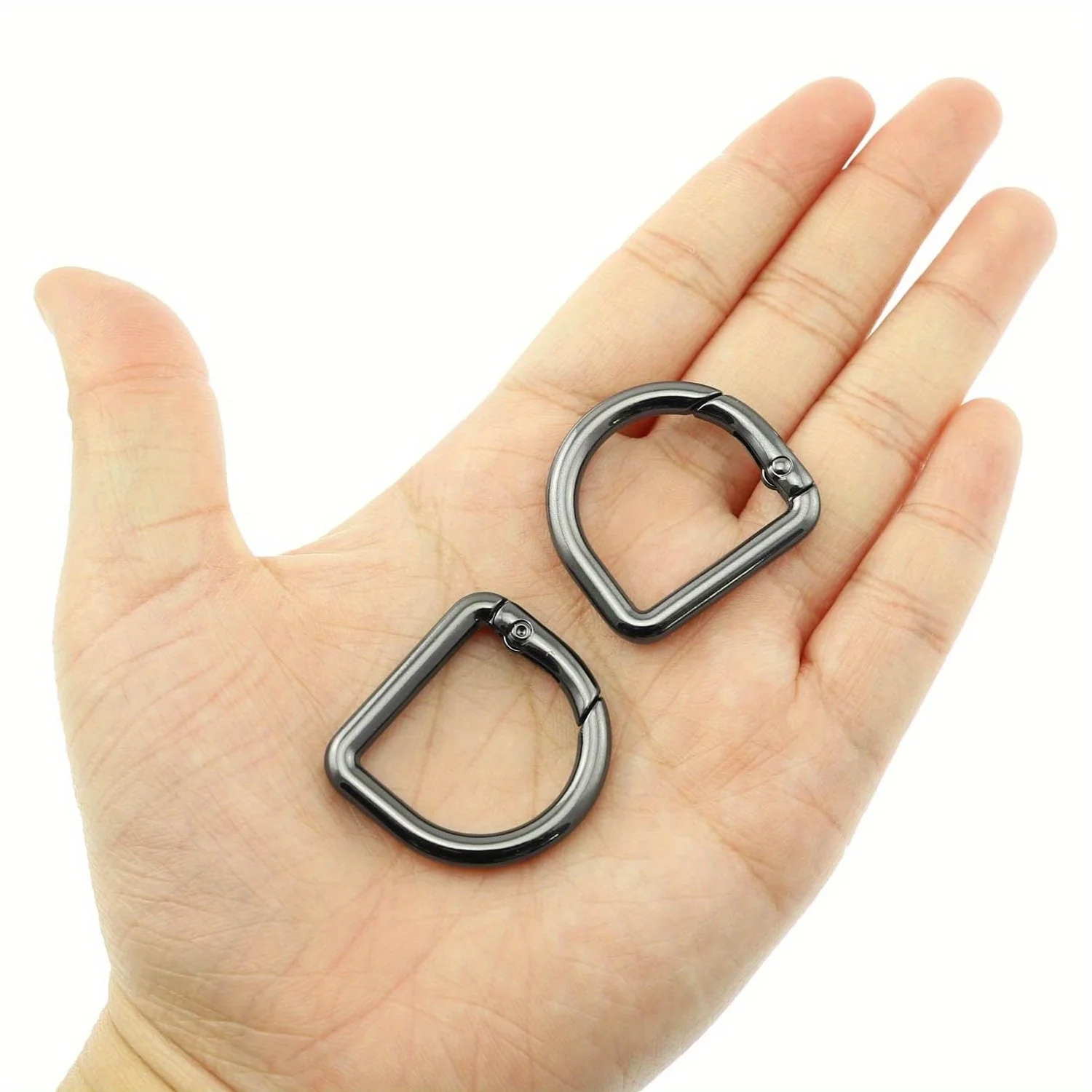 5Pcs D-shaped Spring Ring Connector Clip Clasp Key Hook Suitable for Belts Backpacks Handbags Straps