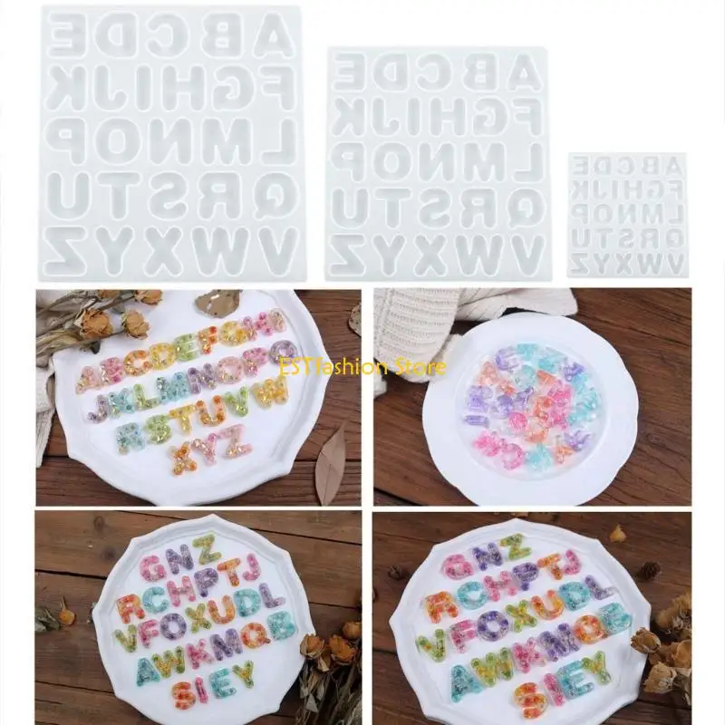 Y5GC Epoxy Resin Mould Letters Shaped Silicone Keychain Molds Pendant Moulds Silicone Material for Hand-Making Accessories