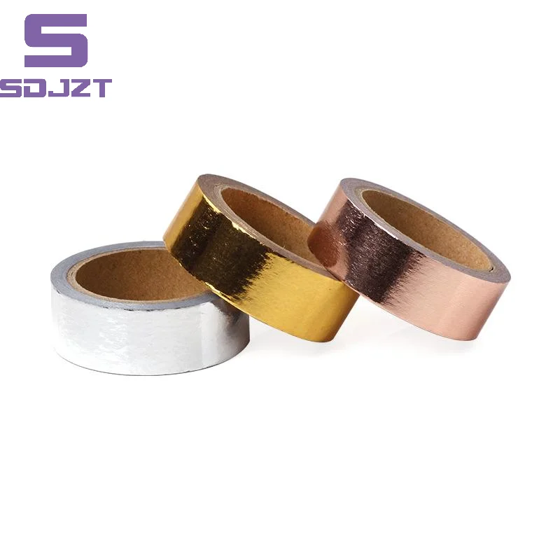 *Hot Sale.1pcs 15mm*5m Tape Diary Decoration DIY Masking Adhesiva For Scrapbooking Supplies Party Gift Gold/Silver/Rose Gold