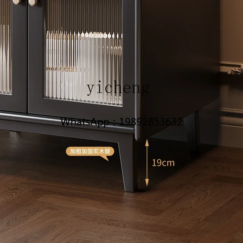 

French light luxury solid wood dining side cabinet integrated wall locker locker household