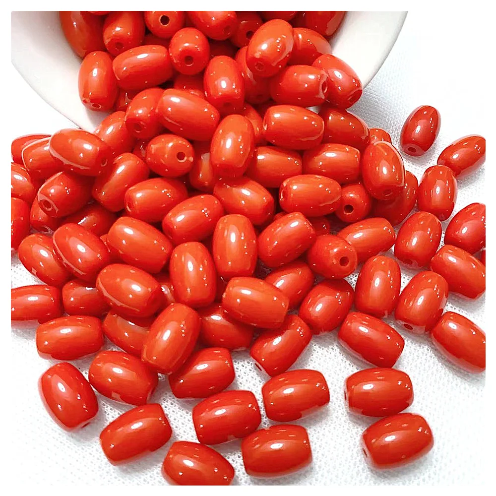 

15 шт. 15*10 мм ручная работа, новая мода, имитация агата, красные круглые длинные бусины, браслет, ожерелье, серьги, одежда, ювелирные аксессуары