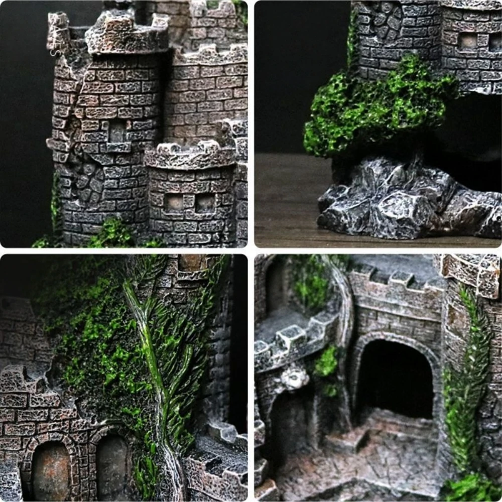 Creative Fish Tank Aquarium Accessories Simulation Landscape Castle Aquarium Decorations Resin Crafts Fish Shrimp Avoiding House
