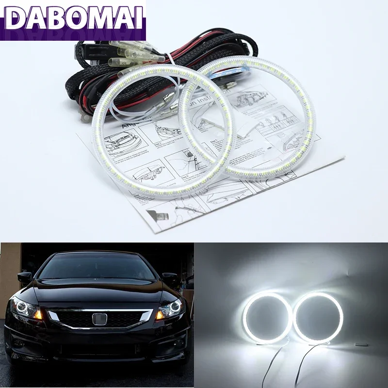 

Ультраяркие SMD белые светодиодные ангельские глазки Halo Ring Kit дневных ходовых огней. Для Honda Accord Coupe 2008-2011 2009 2010