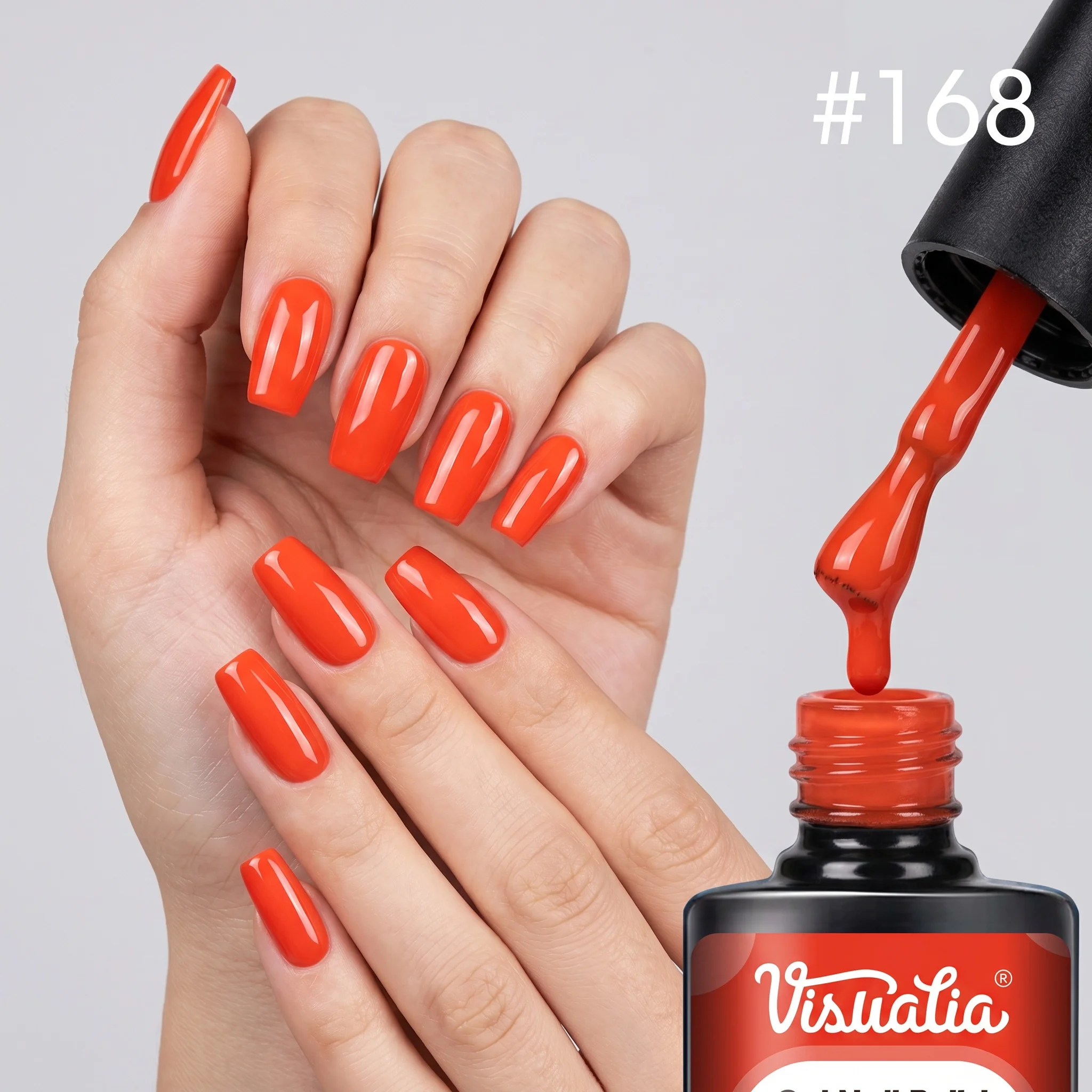 7ml Orange Gel Nail Polish, LED Nail Polish, Trendy Nail Gel, Versatile and Simple Stylish Nail Gel, Strong and Long-Lasting,