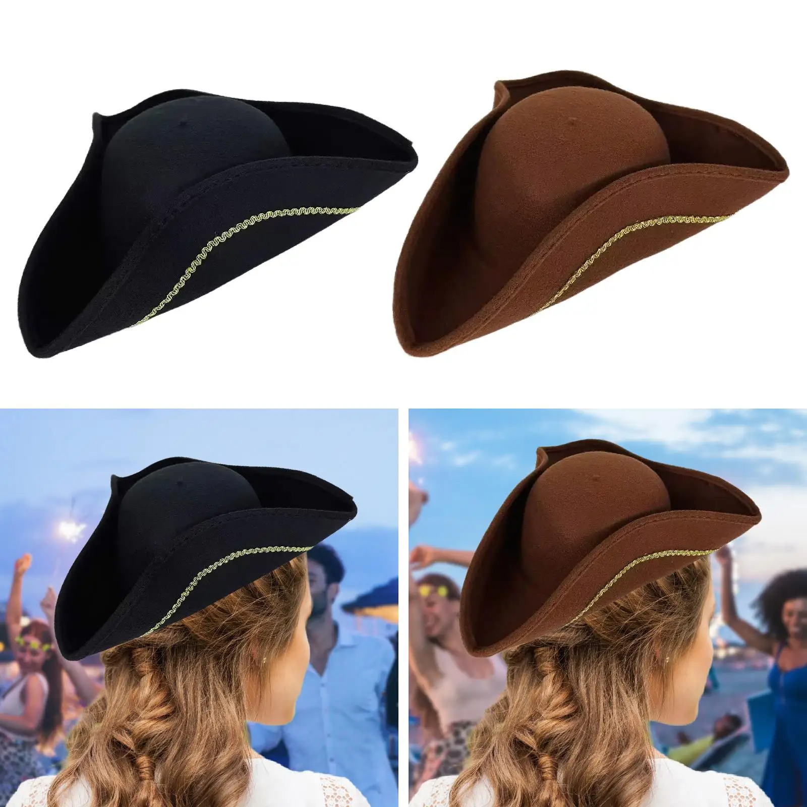 Pirate Hat Headpiece for Adults, Men Women for Cosplay Party Role Playing