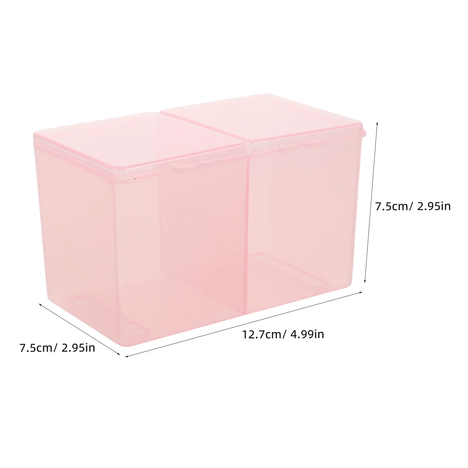 منظم مستلزمات الأظافر مكون من مقصورتين، صندوق أدوات محمول، ملحقات فن الأظافر، حاوية تخزين، وسادات قطنية شفافة #2