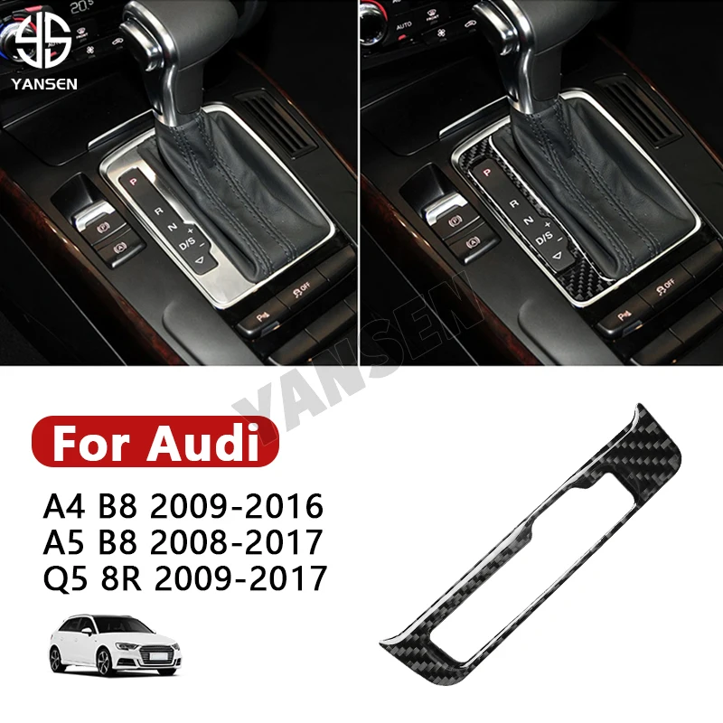 

Автомобильная панель переключения передач, декоративная крышка, наклейка из углеродного волокна для Audi A4 A5 B8 Q5 8R 2009-2016, аксессуары для салона автомобиля