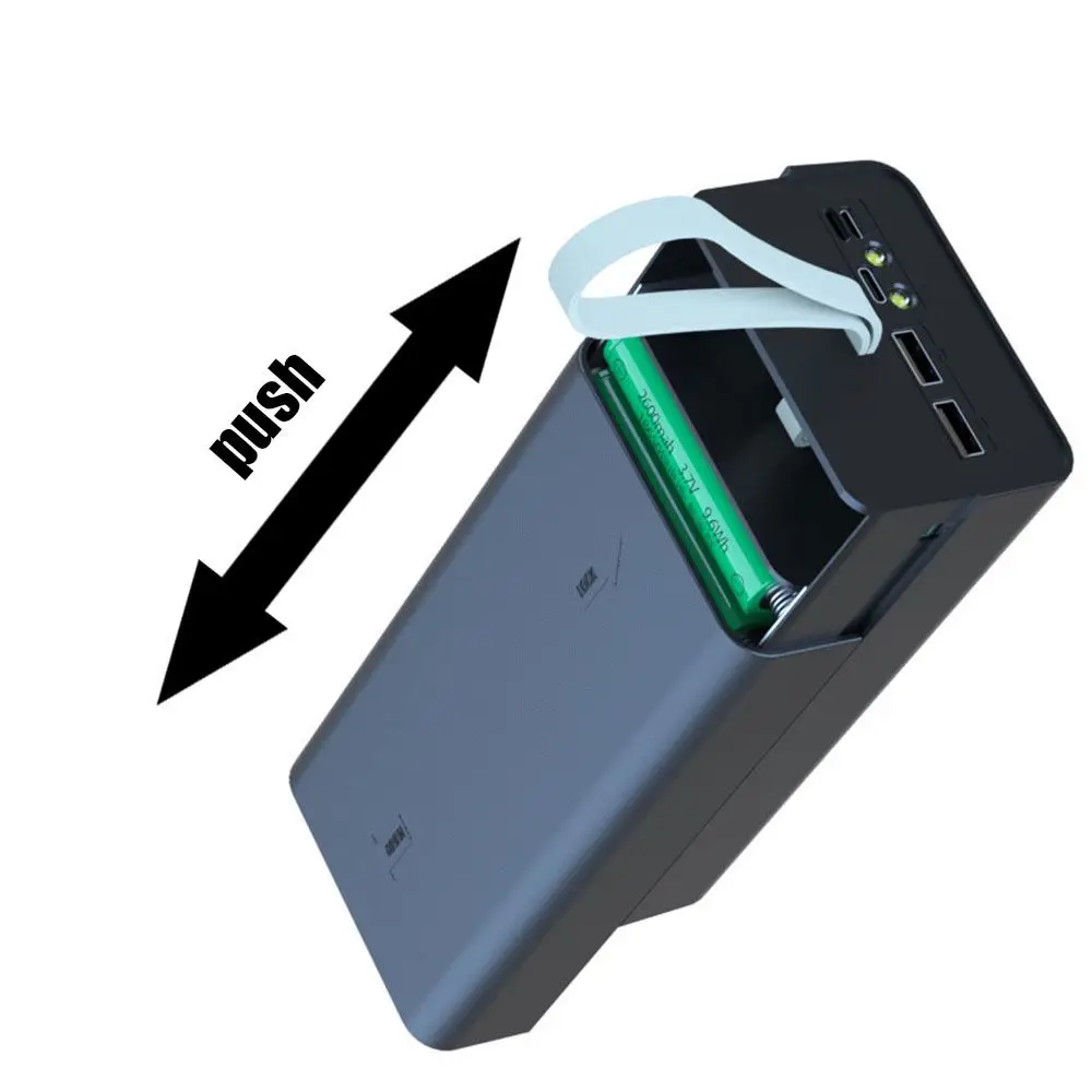 No Welding LCD Displays Dual USB Charging Holder Battery Storage Box Battery Charge Shell 21×18650 Batteries Power Bank Case view 2