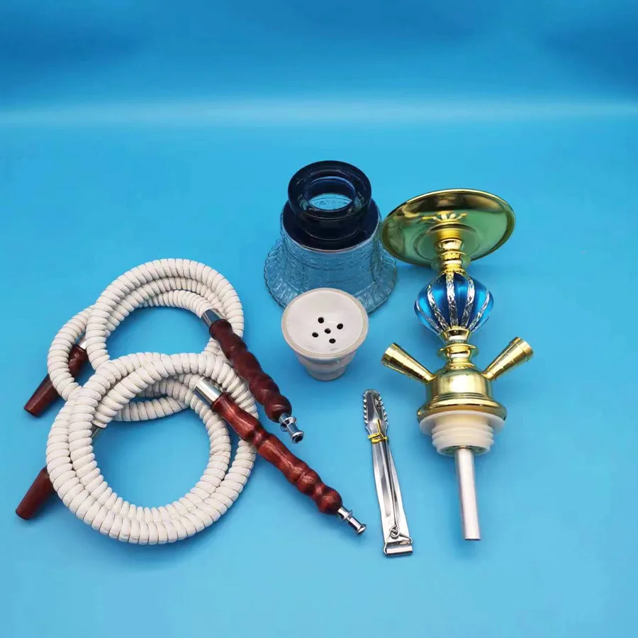 Single And Double Glass Bottle Hookah Shisha Pipe Accessories For Smokers Club Bar Outdoors