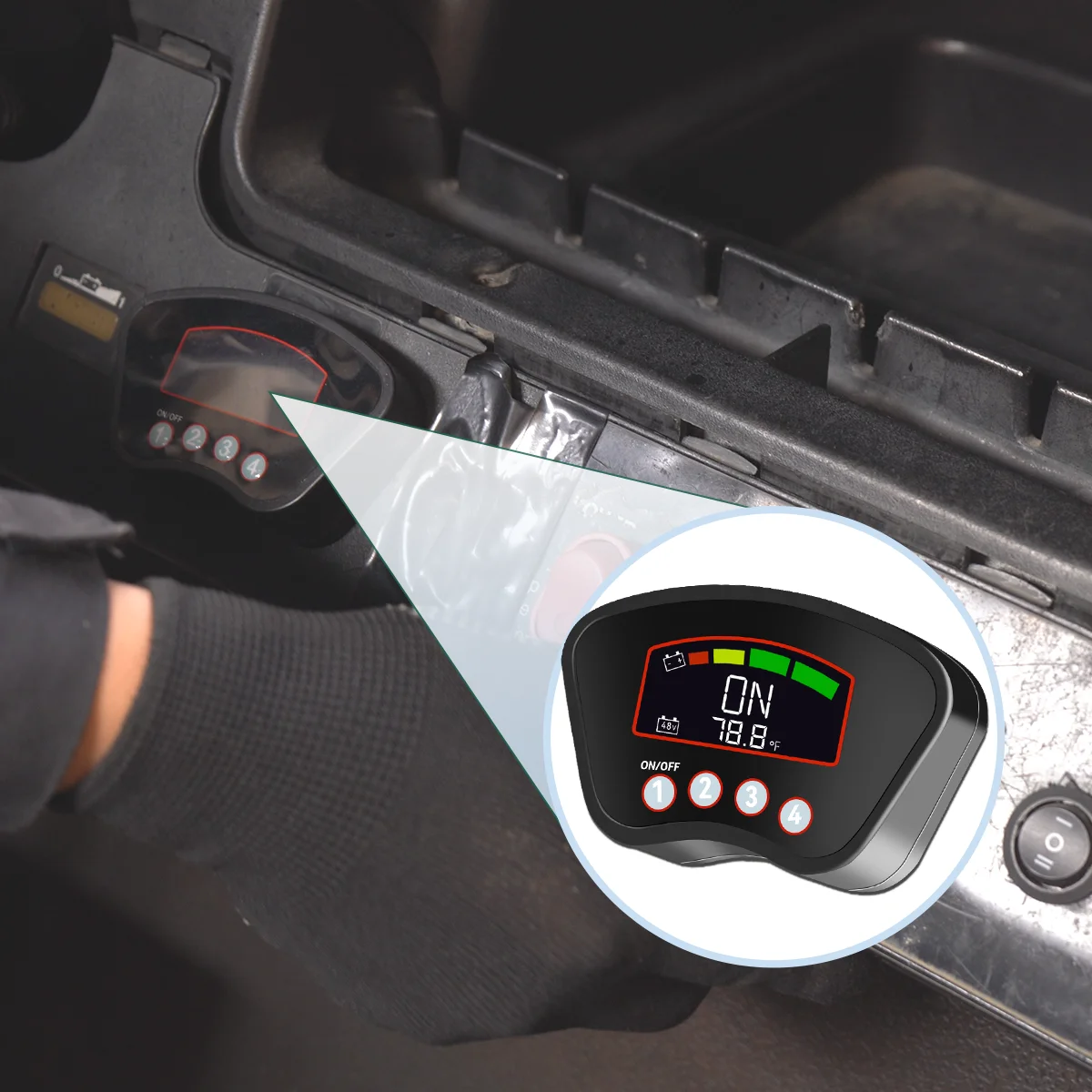 For Auto Meter for Club Car EZGO Yamaha 36v-48v Golf Cart with One Click Start and LCD Display