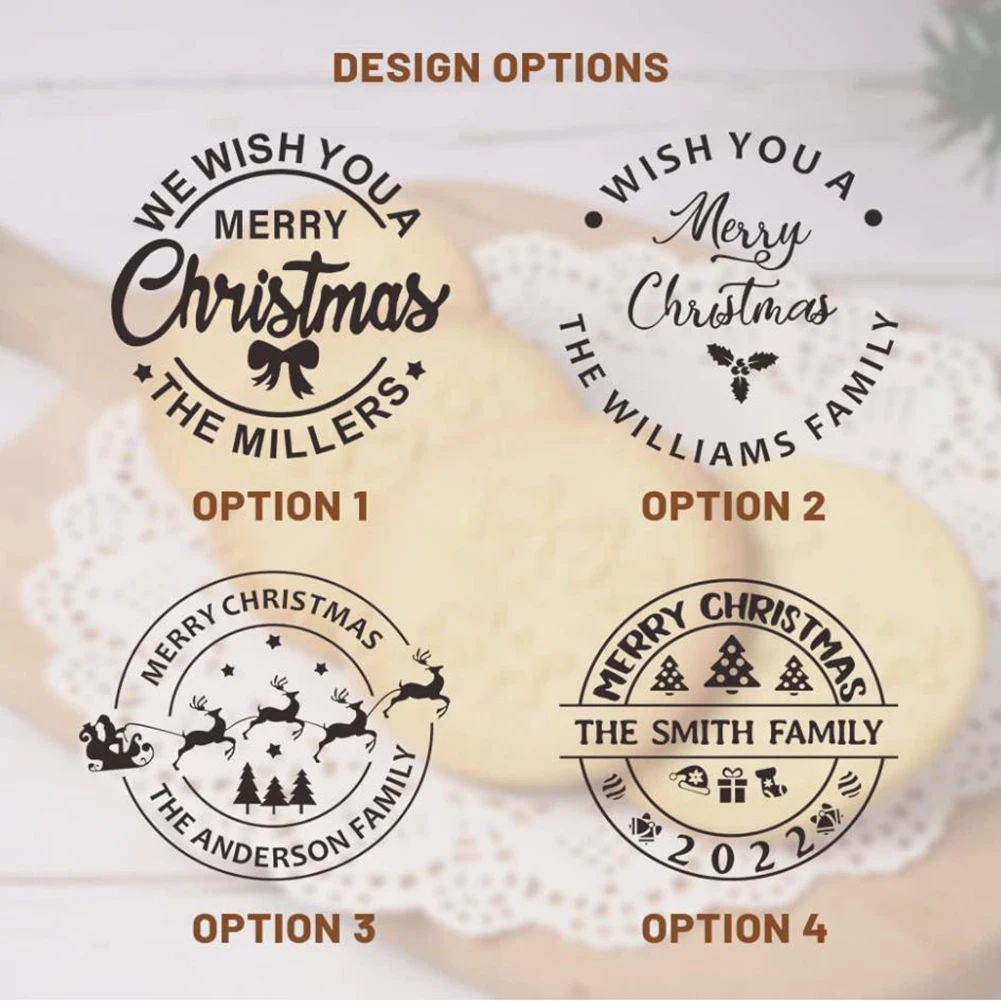 

Round Cookie-Stamps Set Holiday Reusable Adorable Biscuits Template For Home Cooking Tool