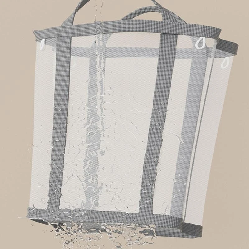 Stevige opvouwbare wasmand met gaas voor gezinsgebruik Draagbare opbergmand Gemakkelijk schoon te maken Ontwerpen D57B