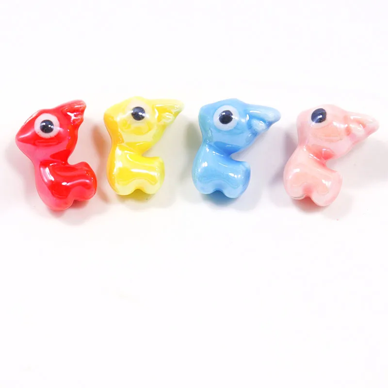 Cute Little Deer Ceramic Beads For Jewelry Making DIY Bracelet Earring 12x15mm Colorful Porcelain Beads Jewelry Accessories