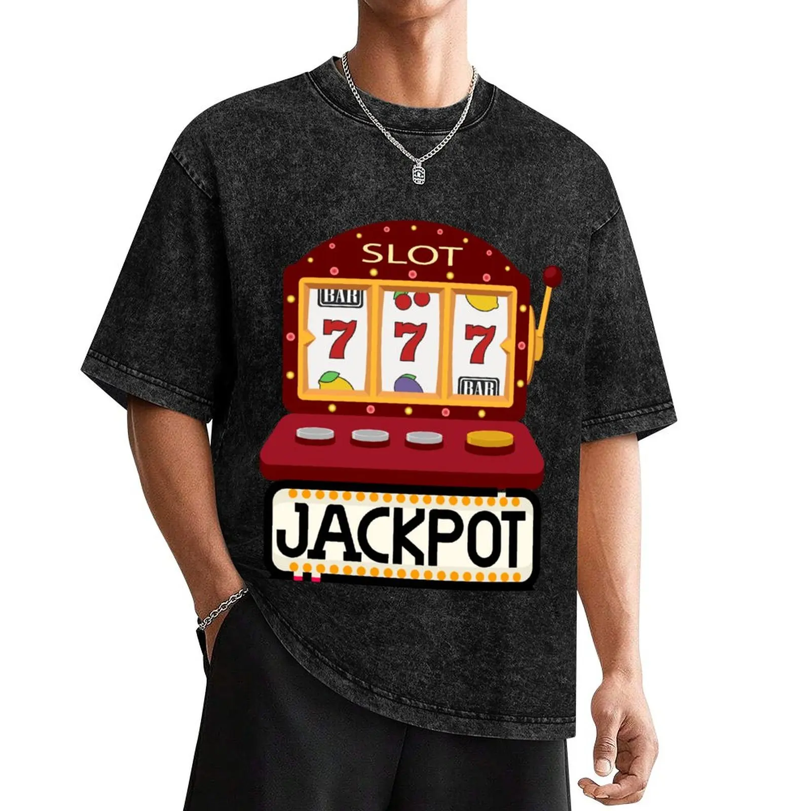 slot machine player T-Shirt oversized custom t-shirts summer shirt vintage anime shirt workout shirts for men