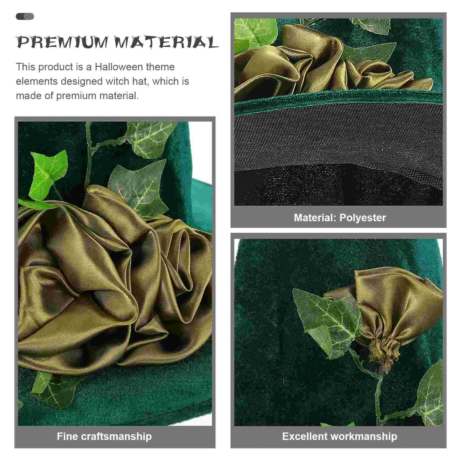 หมวกแม่มดเถาคอสเพลย์ฮาโลวีนตกแต่งเสื้อผ้าง่ายต่อการรักษาเทศกาล Flannel Design Creative