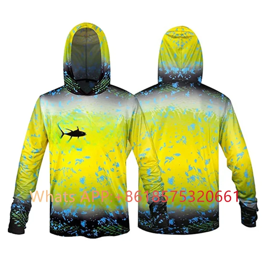 2023 New Men's Hoodie Fishing Shirts Long Sleeve Quick Dry Sweatshirt Summer Dresses Breathable Jersey UV Fishing Clothing