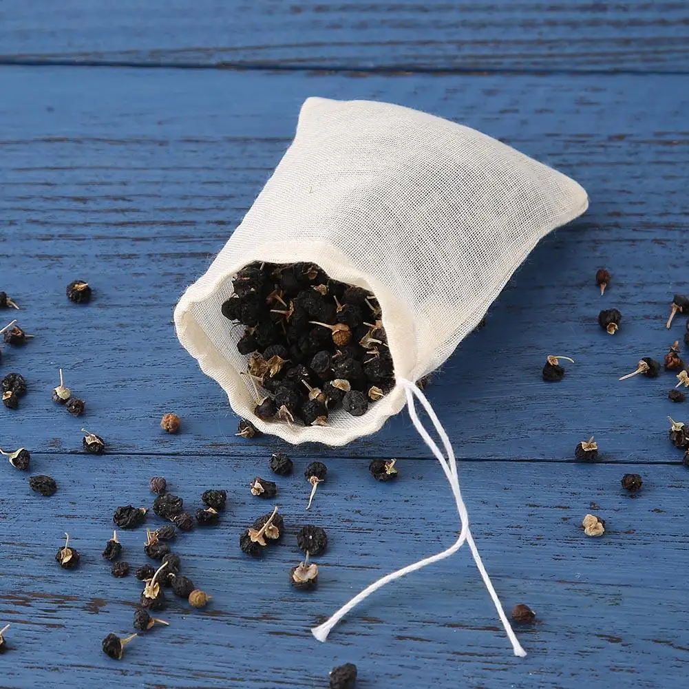 20 teile/los Teebeutel Baumwoll gaze Tee Filter beutel Einweg Teebeutel leeren Teebeutel mit Schnur Baumwolle Teebeutel für Gewürz Tee Infuser
