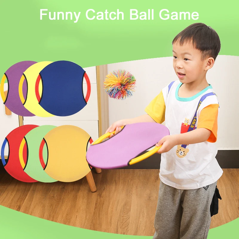 Catch Ball Game Toy Throwing Bouncy Ball Plate kindergarten Kids Sense Equipment Training Interactive Home Outdoor Sports Props