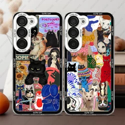Cute and funny cat collage Phone Case For Samsung Galaxy S25 S20 S21 S22 S23 S24 FE Plus Ultra A54 A53 A52 A34 5G TPU Cover