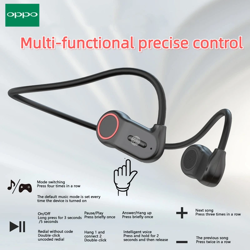 OPPO سماعة بلوتوث سماعة رأس لاسلكية مثبتة على الرقبة سماعات أذن مفتوحة الظهر عالية الطاقة توصيل صوت سلس عمر بطارية طويل