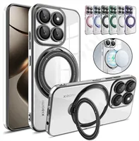 Case For Xiaomi 14T Pro Redmi Note 13 Pro Plus 4G 5G Poco X6 Pro X6 Magsafe Transparent Ring Wireless Charge Magnetic Len Cover