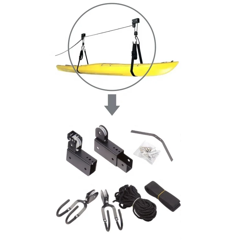 LSF  Multifunctional Kayak Ceiling Lift  Canoe Lift Kayak Accessory with Durable Rope and Overhead Hanging Pulley