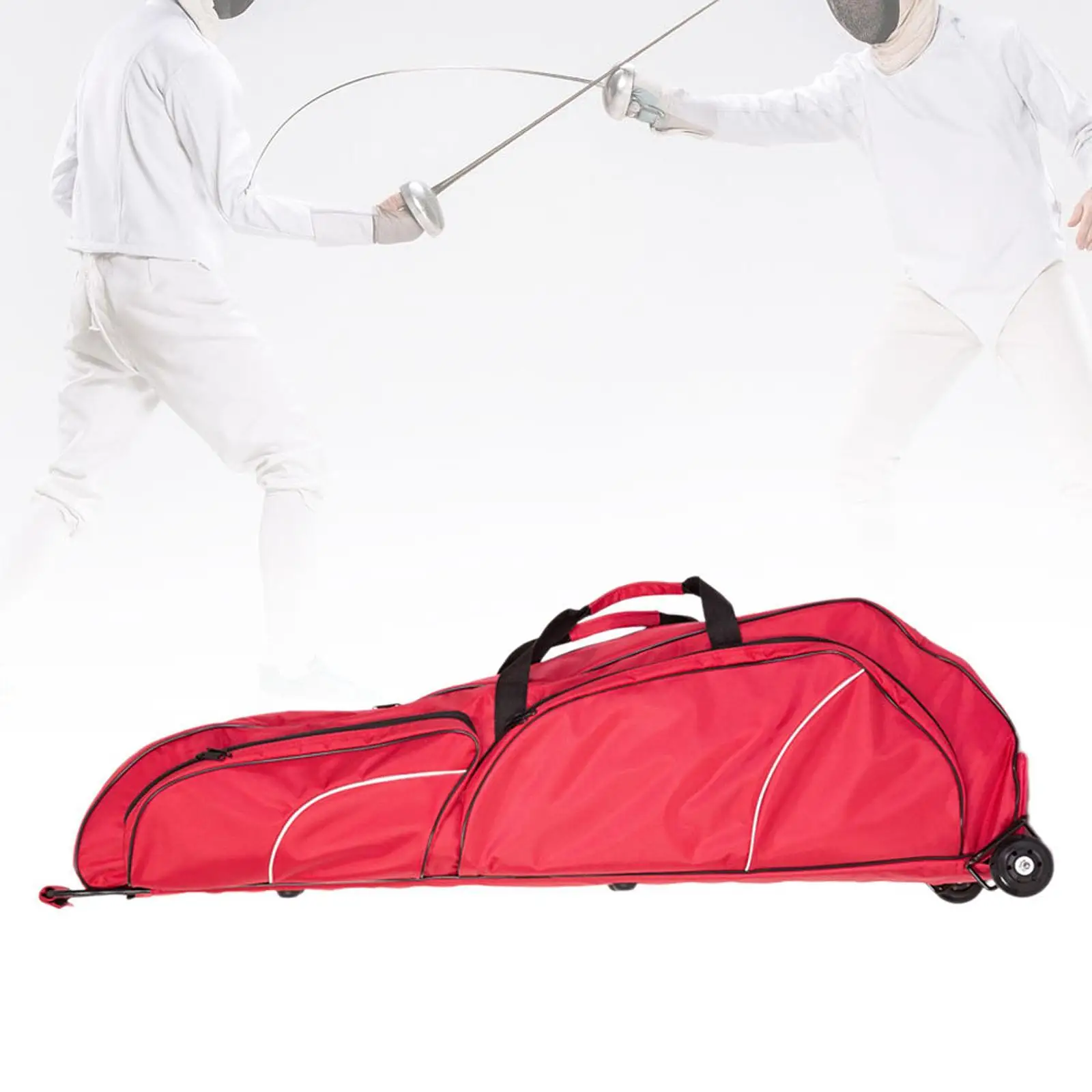 

Fencing Bag with Wheels Organizer Travel with Handle Portable Holder Storage Bag for Training Men Women Beginners Adults
