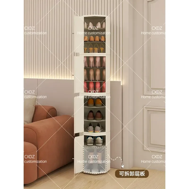 Creative Rotating Storage Shoe Cabinet Home Entryway Staircase Porch Partition Multi Functional Locker Large Capacity