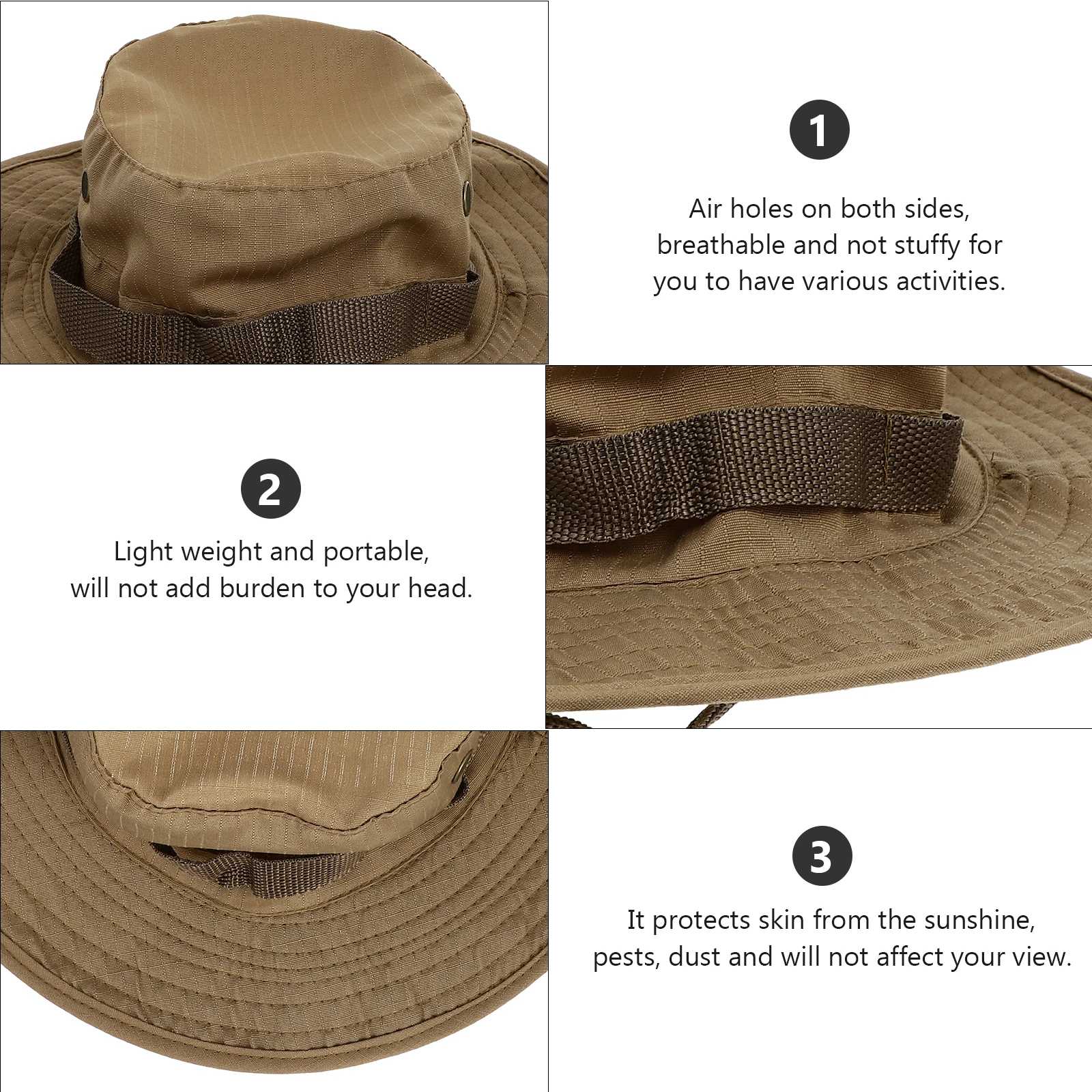 

Anti-UV Large Brimmed Sun Hat Women's Hats for Polyester Lightweight Fisherman's