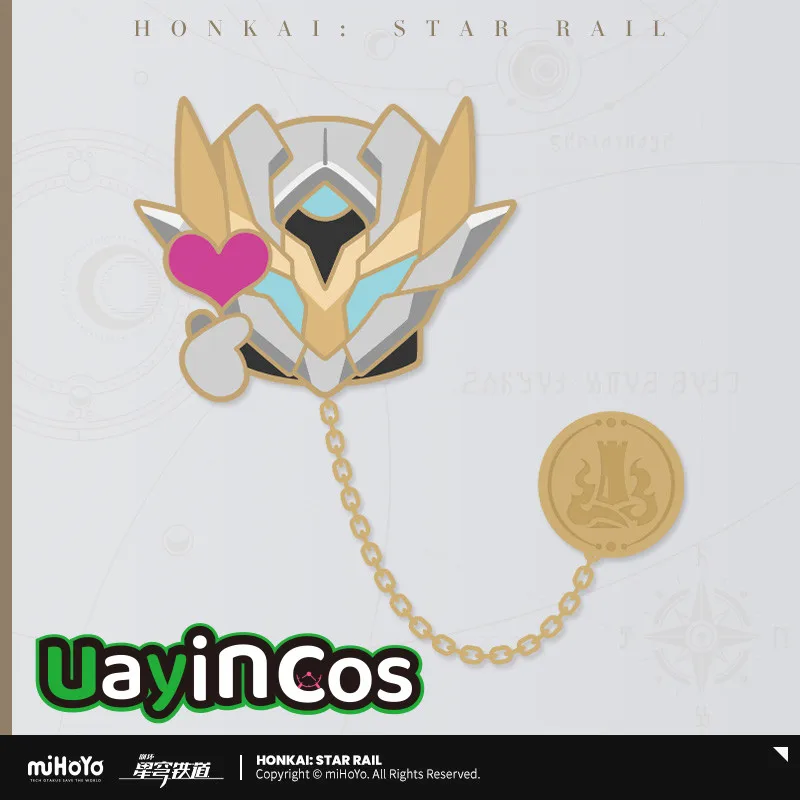 miHoYo Official Honkai Star Rail Aventurine Firefly Pom-Pom Exhibition Hall Series Metal Badge Brooch Pin Keychain Bag Anime Toy