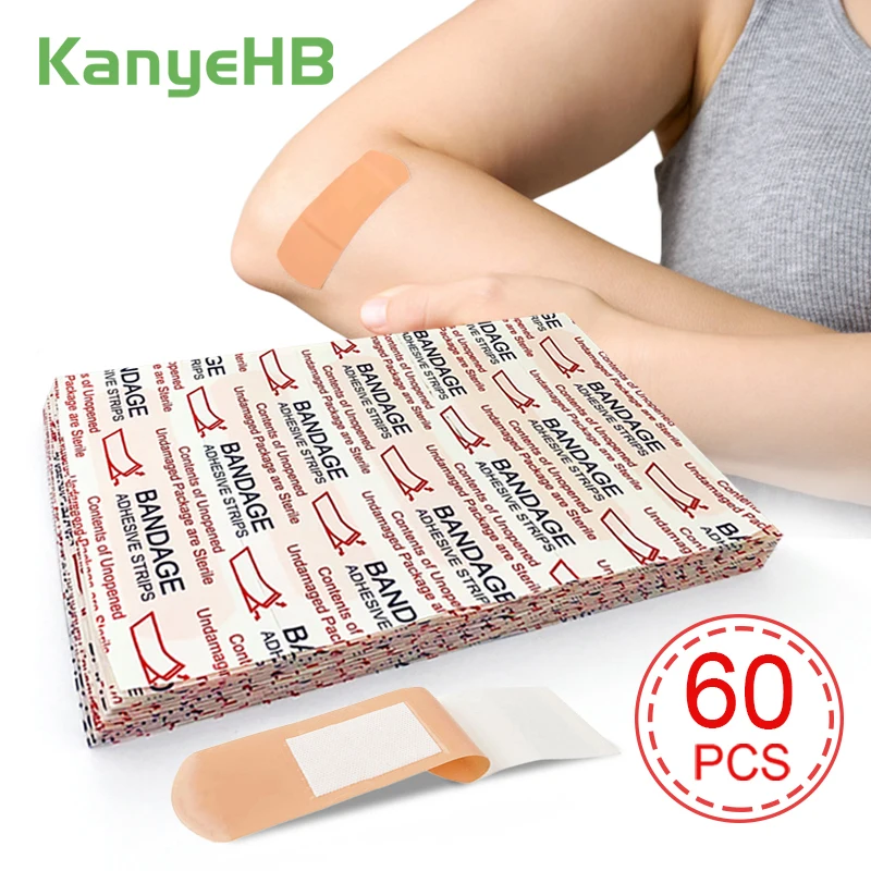 

60pcs Waterproof Band-Aids Wound Hemostasis Band Aid Wound Care Plaster First Aid Supplies Home Outdoor Essentials Bandage A275