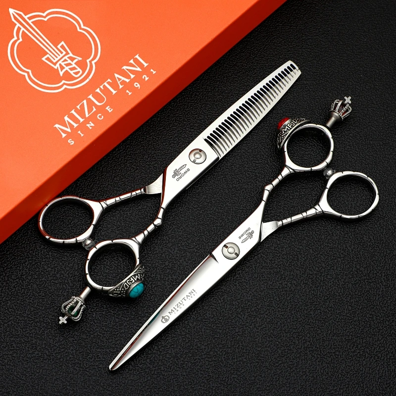 New MIZUTANI barber scissors 6.0/6.5Inch VG10 material scissors 30-35 hair thinning scissors Salon professional hair scissors