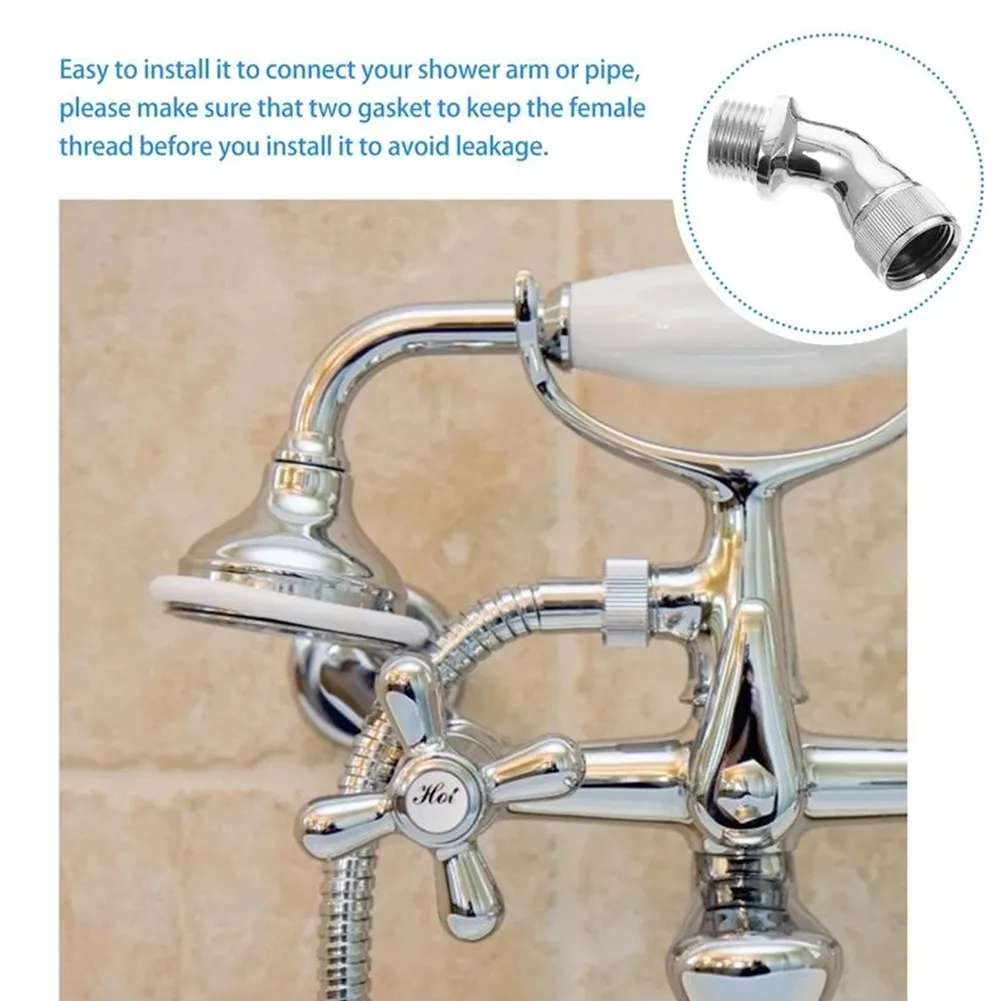 Accessory Shower Elbow Adapter Adjustable Easy To Install Solid Brass Body Brass Extender G1/2 1 Pc Male To Female