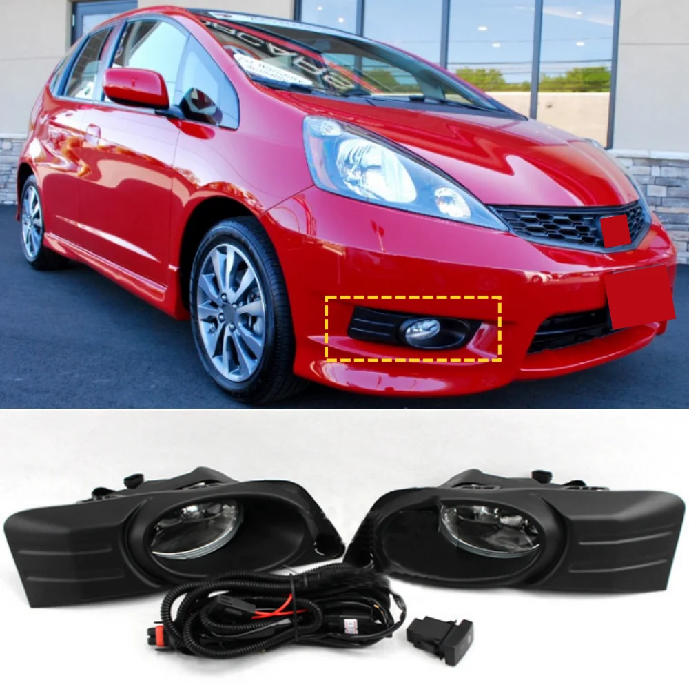 

For Honda Fit 2011-2016 US version car front bumper halogen fog lamp assembly kit