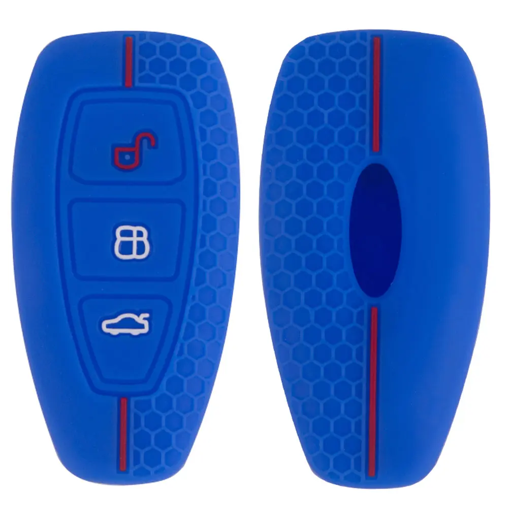 3 Button Silicone Car Remote Key Fob Cover Case For Ford Ranger C-Max S-Max Focus MK3 Galaxy Mondeo Transit Tourneo Custom