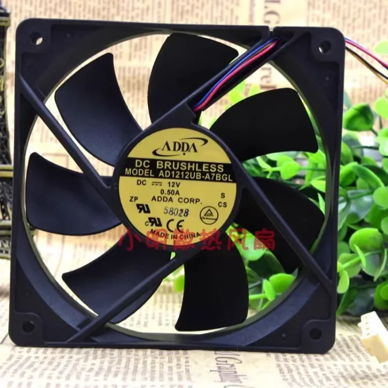 CPU Fan For ADDA AD1212UB-A7BGL 0.50A DC 12V 12025 12CM Temperature Controlled Chassis Cooling Fan 120mm X 120mm X 25mm