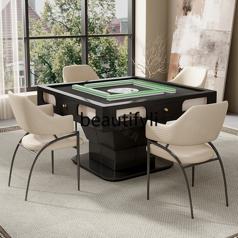 

Electric rock slab lift coffee table mahjong table dining table dual-purpose modern simple light luxury home mahjong machine
