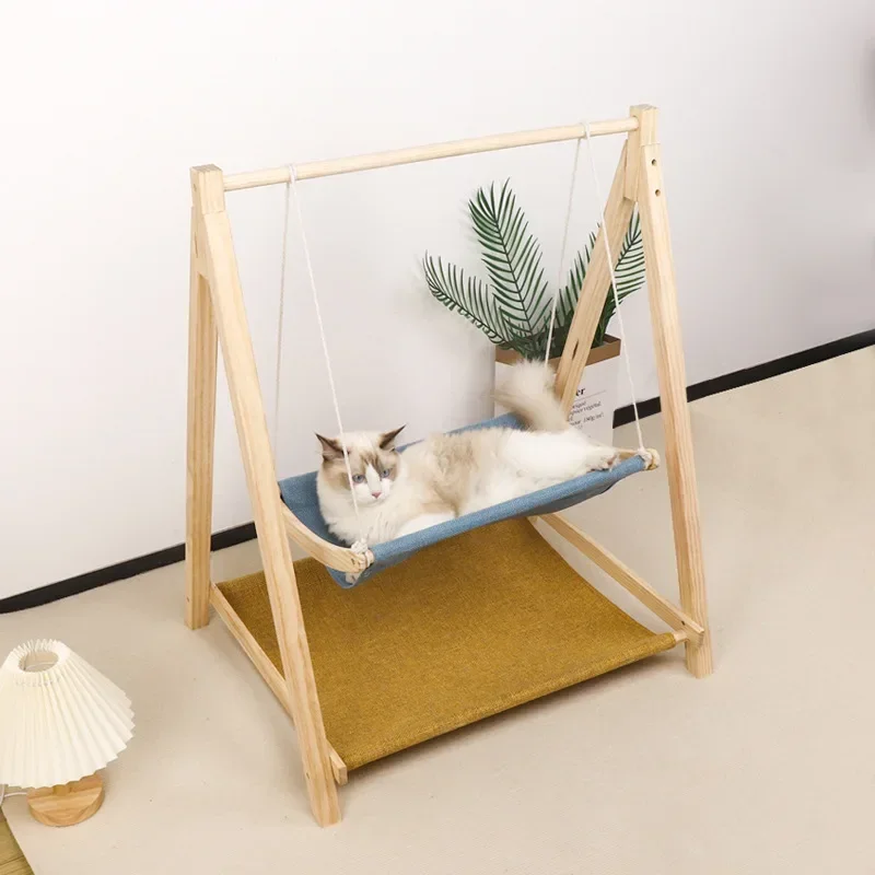 Pet Hammock Detachable Washable Cat Swinging Chair Cat Cushion Sofa Hanging Cat Bed for Puppy Indoor Cats Kitty Bunny Resting