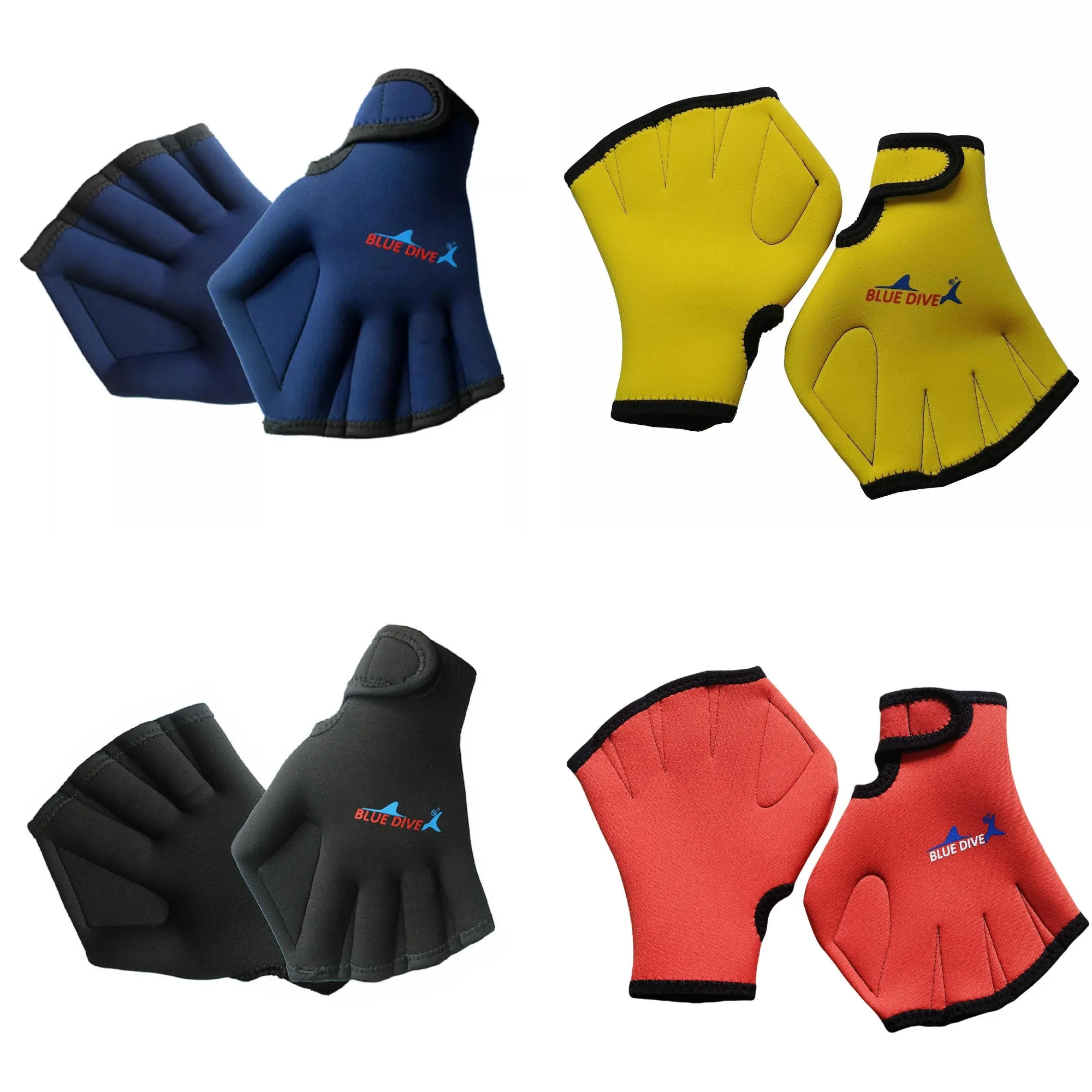 

2 Pair 2MM Aquatic Swimming Webbed Gloves Gloves Paddles Fit Traning Water Resistance Webbed Paddles for Swimming Diving