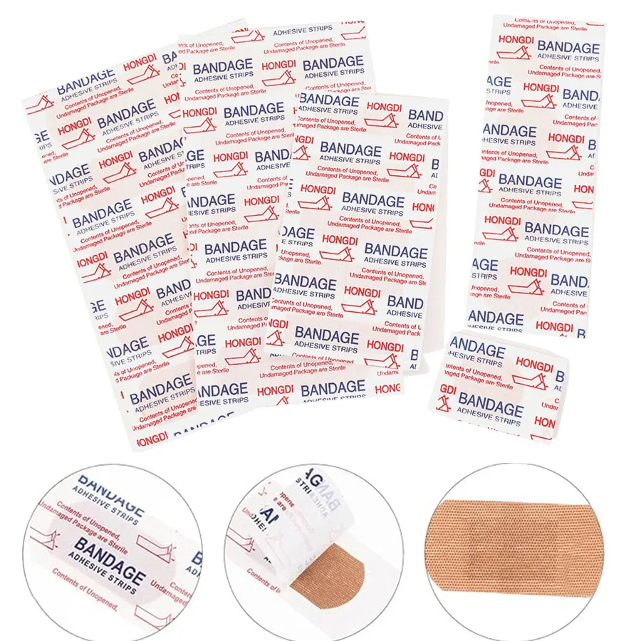 100pcs Bandage Breathable Band Aid Waterproof First Aid Wound Basic Care Dressing Medical Tape Emergency Kits Bandaids