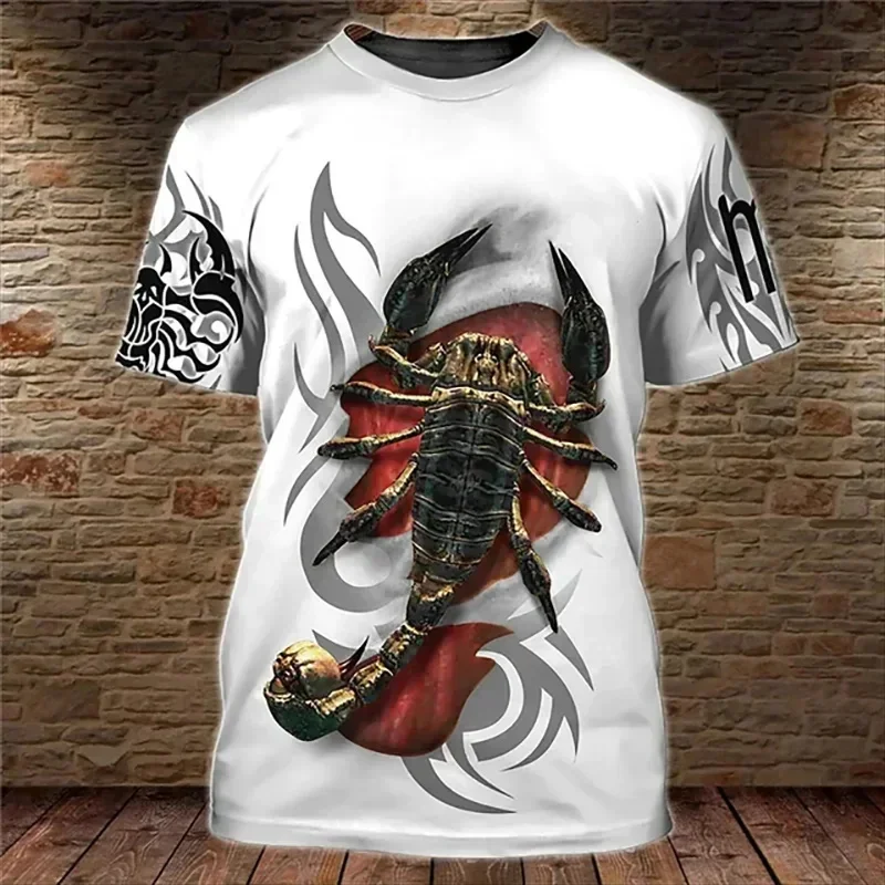 

3D Printed Scorpion T Shirt For Men Cool Animal Pattern Tees Summer Casual Short Sleeves O-Neck Tops Street Loose T-Shirts