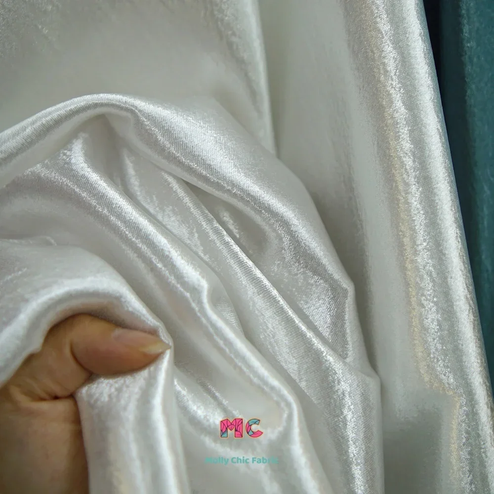 Tela suave de crepé satinado de doble cara brillante dorado, vestidos cosidos de diseñador que fluyen, disfraces de escenario, telas de alta gama