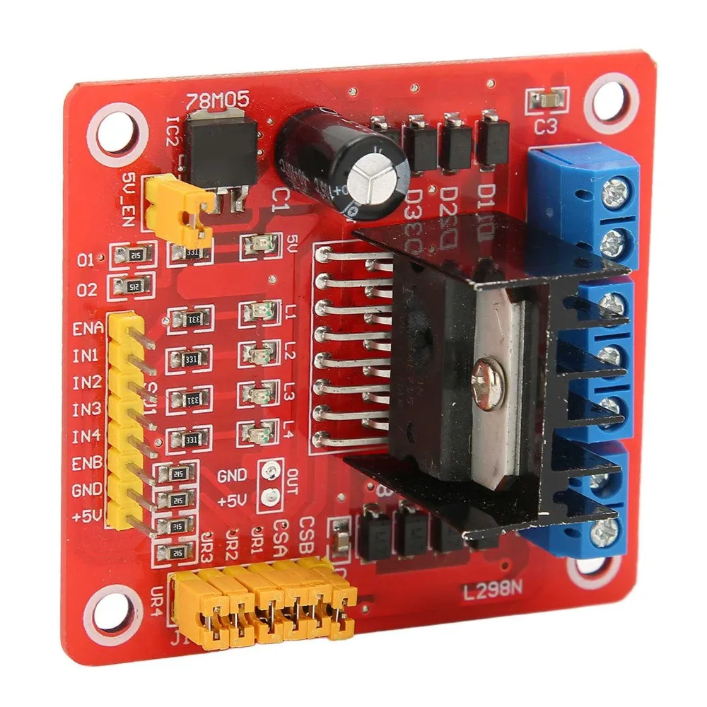 L298N Stepper Motor Driver Module 5V-35V Dual H Bridge Dual H Bridge Motor Driver Red Easy To Install DC Motor Controller Board