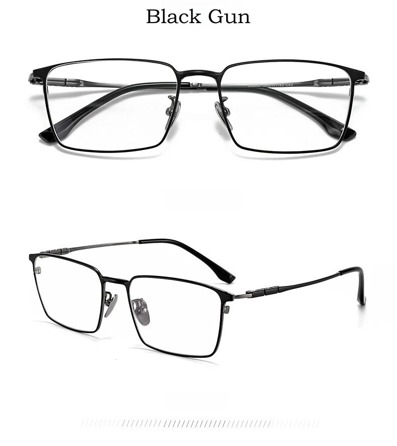 YIMARUILI Ultraleichte Business-Brille im Schlichten Luxus-Design, Retro-Quadratische Reintitan-Brillenfassung für Korrekturgläser, Herren – Detail 10